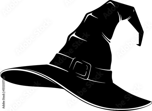A Halloween witch hat silhouette vector
