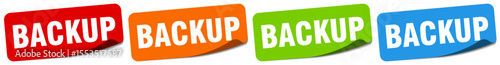 backup sticker. backup sticker set on white background