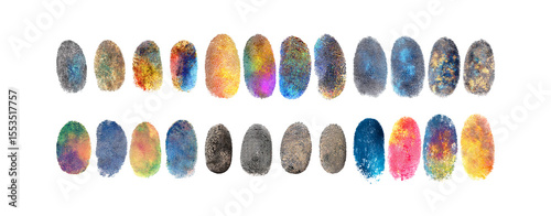 Pack of Vibrant Fingerprint Art Colorful Abstract Prints for Design Projects against transparent Background
