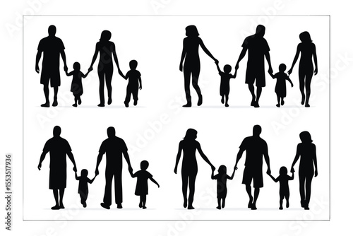 Family Silhouette: A collection of simple silhouette of family, embracing the love and unity of family life