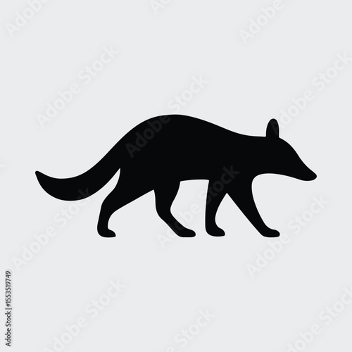 Silhouette numbat walking simple design marsupial animal vector illustration