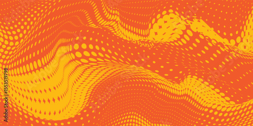 A yellow and orange background with a pattern of squares and dots. modern