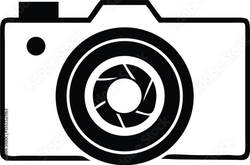 Simplified camera icon presents a minimal style with a transparent background, offering clarity