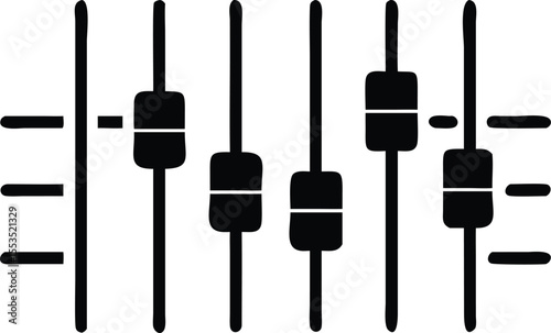 Black equalizer volume setting display shows adjustment levels on a transparent background