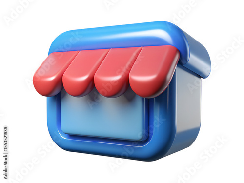 3d render illustration of isolated transparent shop icon