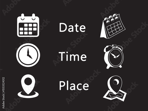 Essential Date, Time, and Place Icons A Comprehensive Guide to Location-Based Design