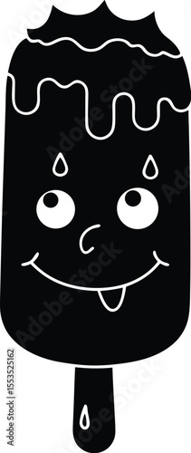 Cute Sweaty Face Emoji Vector