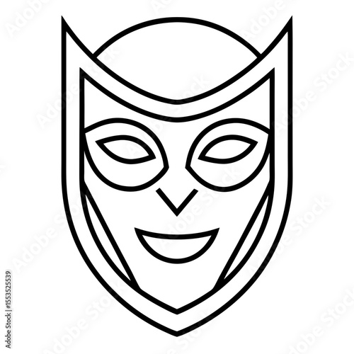 Modern Line Art Mask Symbol