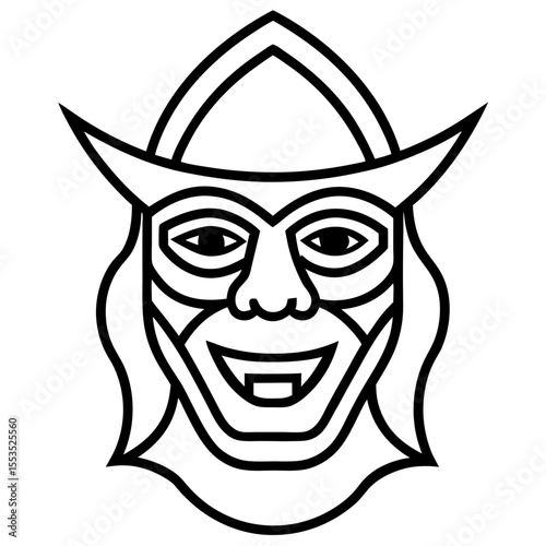 Modern Line Art Mask Symbol