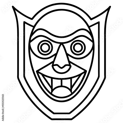 Modern Line Art Mask Symbol
