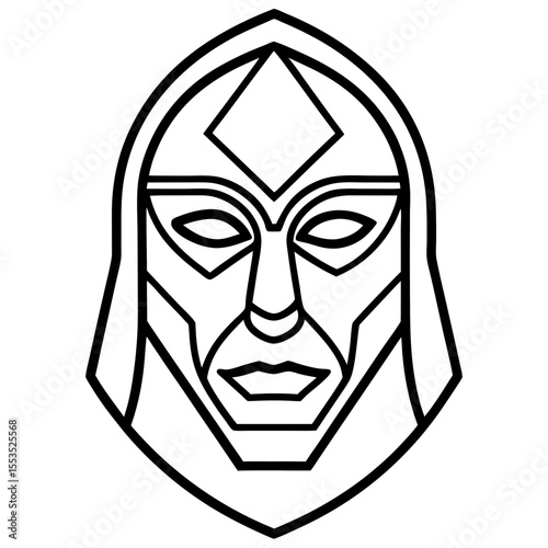 Modern Line Art Mask Symbol