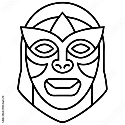 Modern Line Art Mask Symbol