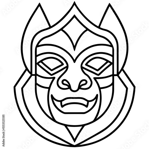 Modern Line Art Mask Symbol