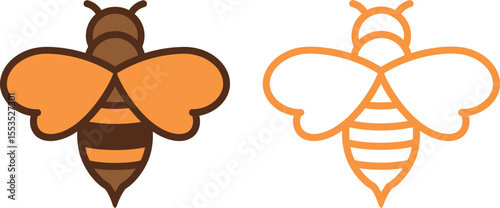 Cute Honey Bee Icon for Nature, Ecology & Pollination