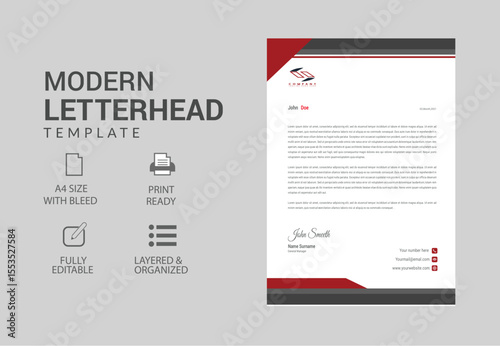 Professional Corporate Letterhead Template Design for Business Use