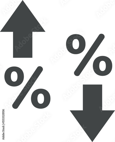 Percentage Up Down Icon for Financial & Market Fluctuation

