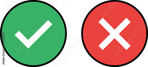 Checkmark X Mark Icon - Approval & Rejection Status