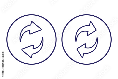 A set of replace, refresh icons. Transfer icon set. Exchange symbol. Transfer, swap, exchange, spin, flip concept. Circular. Arrow icon. recycling recurrence, renewal, Exchange. Update. Refresh icon.