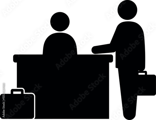 Hotel Reception Check-in Icon - Travel & Hospitality Service
