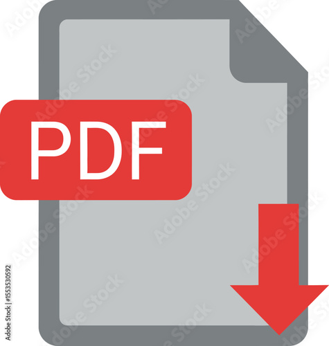 PDF Download File Icon - Document & Digital Content