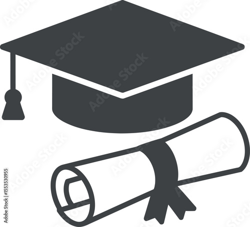 Graduation Cap Diploma | Education Achievement Symbol