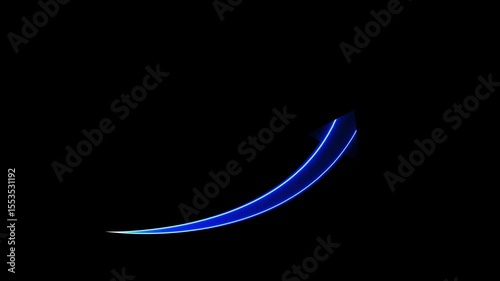 Neon Abstract arrow business graph icon animation background.