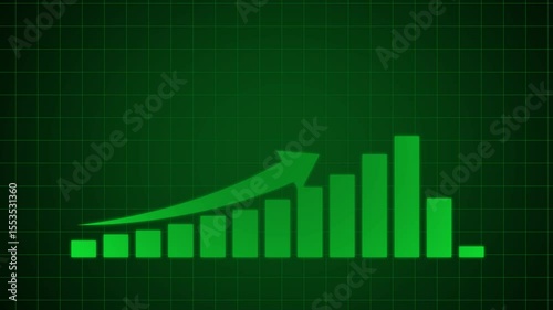 Business growth concept in allusive graph chart showing marketing sales profit increasing to future target .
