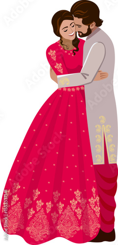 indian couple in fashionable clothes
