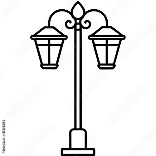 Street Light — Minimalist Line Art Vector