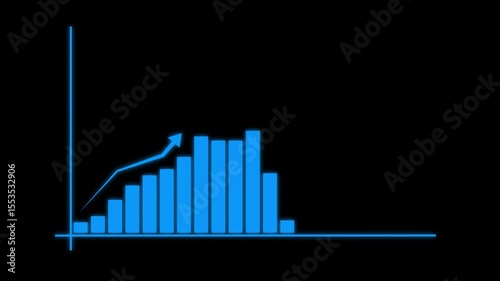 business graph showing 3d arrow growth. Business success growing arrow. arrow growth business concept.