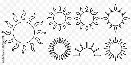 set of sun icons vector illustration eps 10