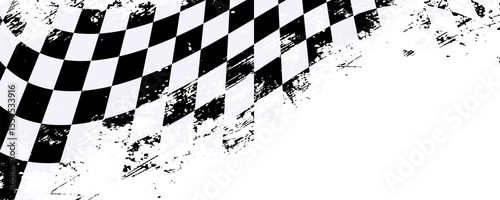 Checkered flag wave on white background design for sport race championship vector illustration.