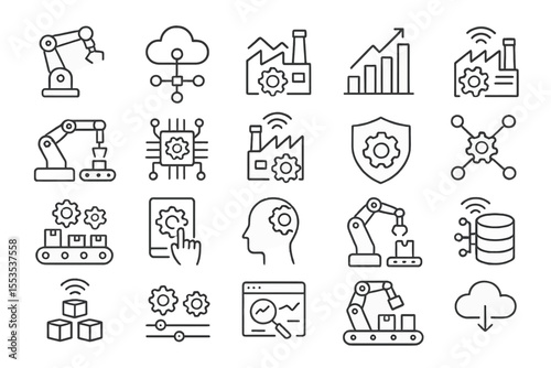 20 outline icon Industry 4 victor icon sheet