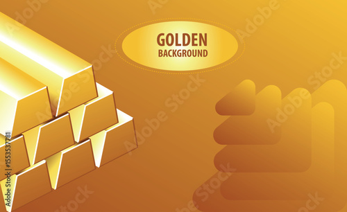 Gold bar design with golden style, gold bar background design in vector with gradient.