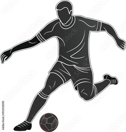 Soccer Player Kicking Ball Vector