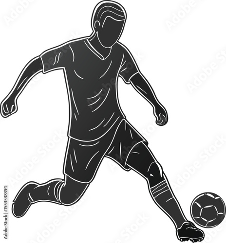 Football Player Silhouette Kicking Ball