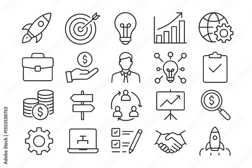 Fototapeta premium outline icon shaeet Startup editable icon set.svg