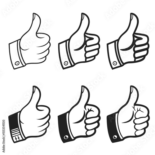 set of thumbs up icons
