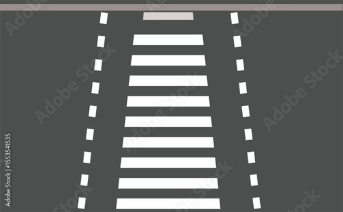Pedestrian zebra crossing in London 
Topview photo of a pedestrian crossing in a street,
white zebras on asphalt road top view