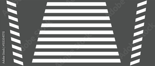 Pedestrian crosswalk zebra with no people, aerial, top view.Vertical shot of zebra crossing on a sunny day outdoors.road with zebra crossing