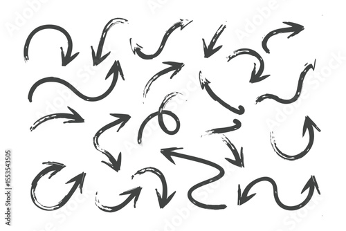 Arrows Collection: A diverse array of hand-drawn arrow designs in various shapes and directions, ideal for conveying direction, emphasis, or progress.