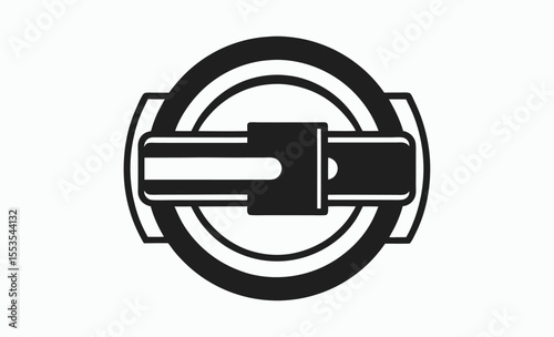 belt buckle icon, black belt symbol, vector strap illustration, clothing clip art