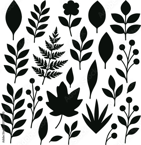 Seamless vector floral pattern with black flowers and leaves, perfect for vintage textile decoration or wallpaper design