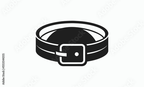 belt buckle icon, black belt symbol, vector strap illustration, clothing clip art