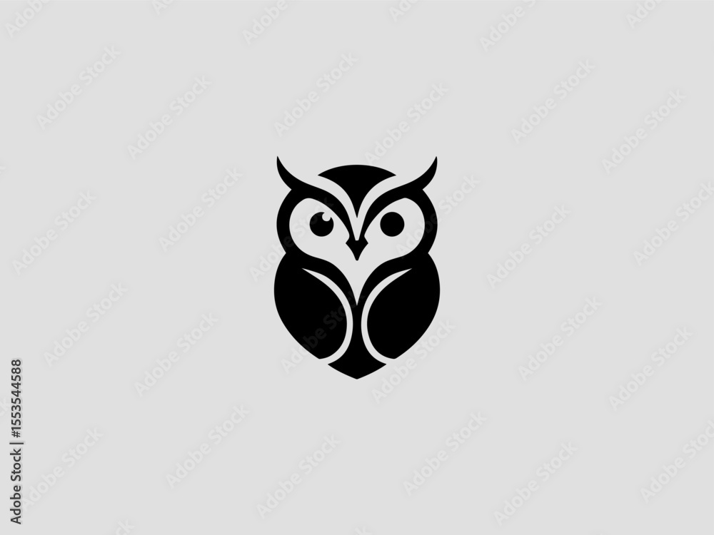 Fototapeta premium Geometric abstract owl vector logo with triangular shapes for tech startups 