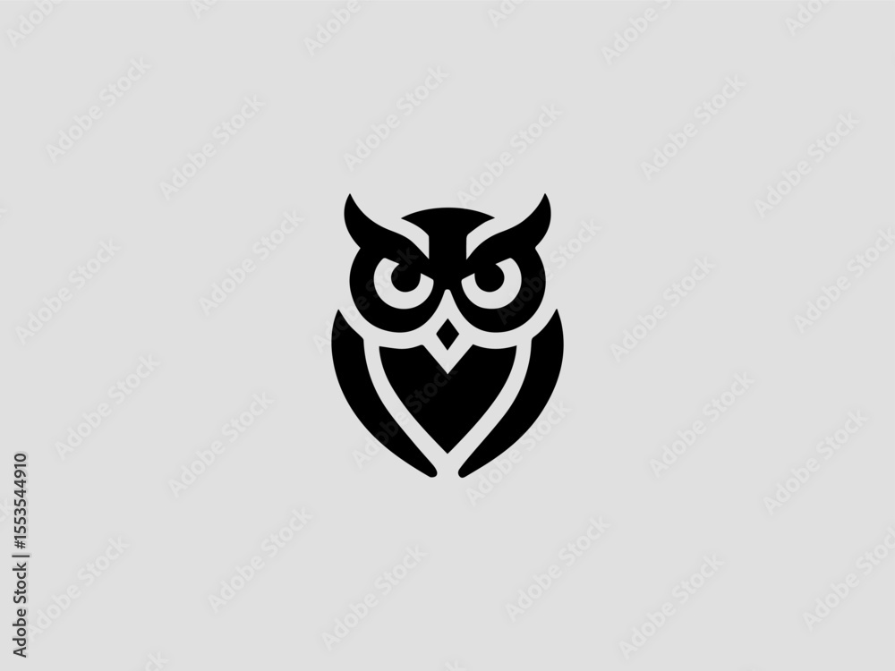Fototapeta premium Geometric abstract owl vector logo with triangular shapes for tech startups 