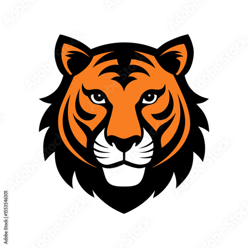 Tiger head silhouette vector illustration 