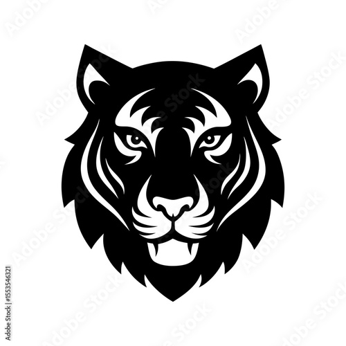 Tiger head silhouette vector illustration 