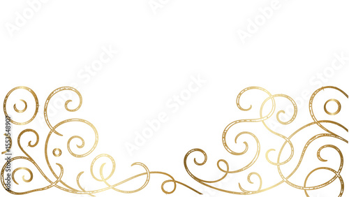 Gold Decorative Corner Frame with Elegant Swirl Design