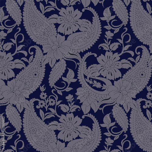monochrome abstract a solid modern textile design, arrangement with vector, all-over seamless paisleys pattern with and tone color illustration digital image printing factory